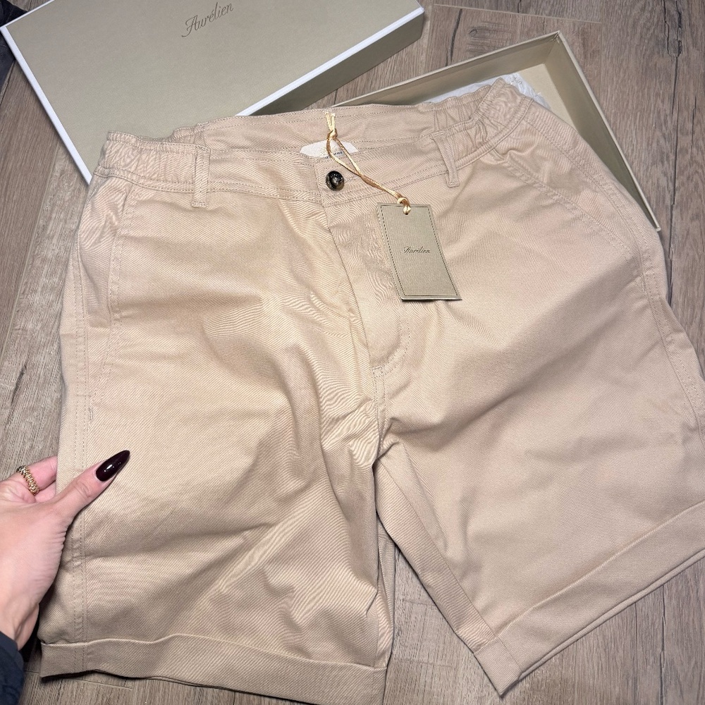 Aurélien Men’s Seaside Shorts – Dark Beige, Size M (New in Box)